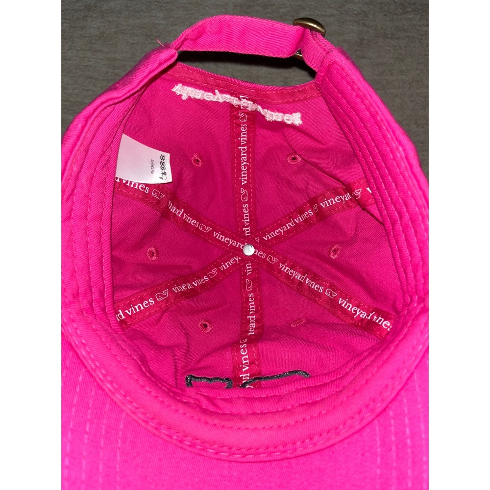 Vineyard Vines Pink Gingham Whale Logo Adjustable Baseball Hat Cap Womens - Picture 3 of 3